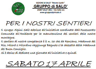 pulizia sentieri